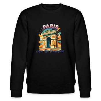 Rêves Rétro Urbains – ARC DE TRIOMPHE - Paris - Sweat bio CHANGER Stanley/Stella Unisexe - noir - Devant - Nik (191cm) & Marisol (170cm)