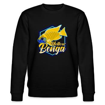 Buntbarsch Yellow Benga Malawi Aquarium Zierfisch - Stanley/Stella Unisex Bio-Sweatshirt CHANGER  - Schwarz - Vorne - Nik (191cm) & Marisol (170cm)