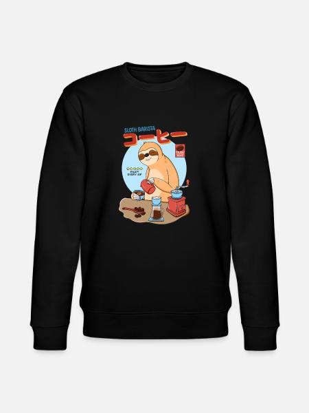 Sloth Barista - Stanley/Stella CHANGER Unisex Organic Sweatshirt - black