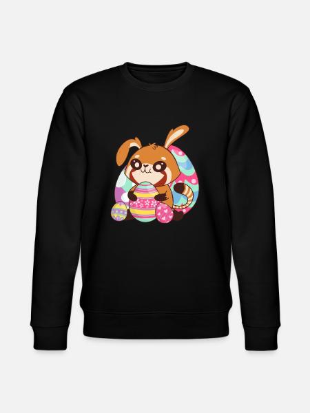 Easter Red Panda - Stanley/Stella CHANGER Unisex Organic Sweatshirt - black