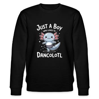 Just A boy who loves dance Ballett Tänzer Geschenk - Stanley/Stella Unisex Bio-Sweatshirt CHANGER  - Schwarz - Vorne - Nik (191cm) & Marisol (170cm)