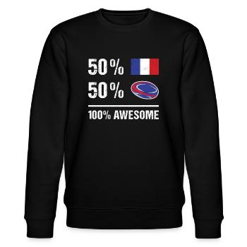 50% France 50% Rugby 100% Génial France Rugby - Sweat bio CHANGER Stanley/Stella Unisexe - noir - Devant - Nik (191cm) & Marisol (170cm)
