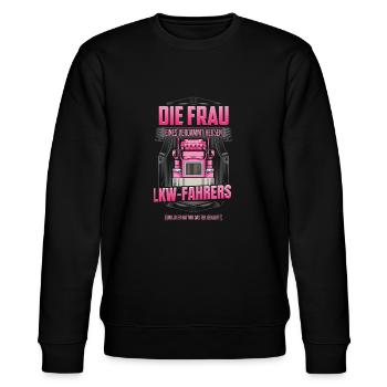 Die Frau eines heißen LKW-Fahrers Trucker Ehefrau - Stanley/Stella Unisex Bio-Sweatshirt CHANGER  - Schwarz - Vorne - Nik (191cm) & Marisol (170cm)