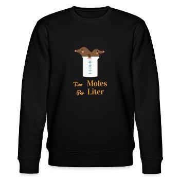 Two Moles Per Liter Chemistry Funny - Stanley/Stella CHANGER Unisex Organic Sweatshirt - black - Front - Nik (191cm) & Marisol (170cm)
