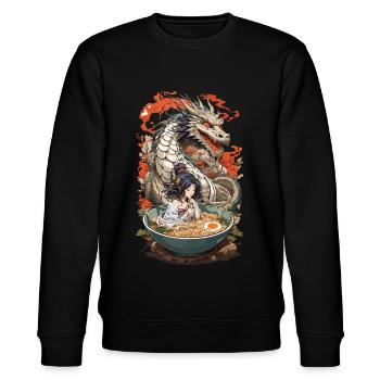 Manga Ramen Drachen Ästhetik Tokyo Stil Design - Stanley/Stella Unisex Bio-Sweatshirt CHANGER  - Schwarz - Vorne - Nik (191cm) & Marisol (170cm)
