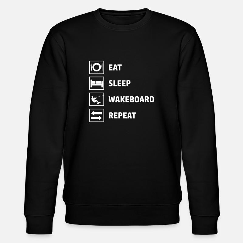 Wakeboard Saying Wakeboarder Wakeboarding - Stanley/Stella CHANGER Unisex Organic Sweatshirt - black