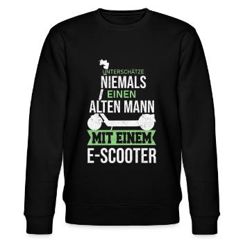 E Scooter Roller Elektroroller - Stanley/Stella Unisex Bio-Sweatshirt CHANGER  - Schwarz - Vorne - Nik (191cm) & Marisol (170cm)