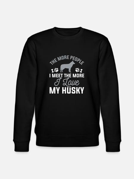 Ich liebe meinen Husky - Stanley/Stella Unisex Bio-Sweatshirt CHANGER - Schwarz