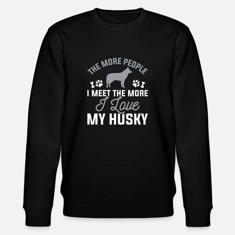 Ich liebe meinen Husky - Stanley/Stella Unisex Bio-Sweatshirt CHANGER  - Schwarz