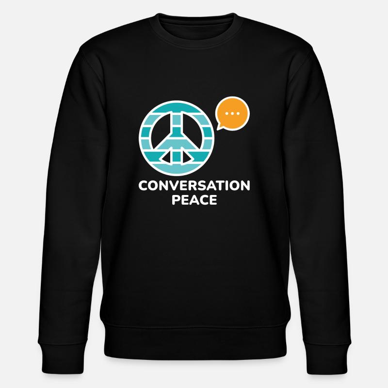 Konversation Frieden - Stanley/Stella Unisex Bio-Sweatshirt CHANGER  - Schwarz