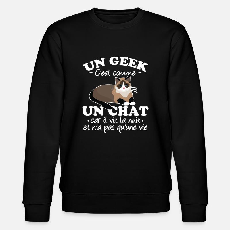 Geek et chat - Sweat bio CHANGER Stanley/Stella Unisexe - noir