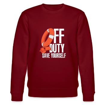Lifeguard lifeguard gift - Stanley/Stella CHANGER Unisex Organic Sweatshirt - burgundy - Front - Nik (191cm) & Marisol (170cm)