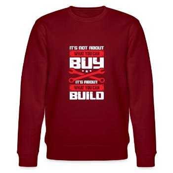 Tuning Tuner Racing Car Motorcycle Mechanic Gift - Stanley/Stella CHANGER Unisex Organic Sweatshirt - burgundy - Front - Nik (191cm) & Marisol (170cm)