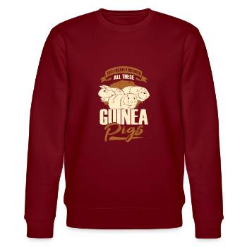 Drôle de cochon d’Inde Animaux Cadeau - Sweat bio CHANGER Stanley/Stella Unisexe - bordeaux - Devant - Nik (191cm) & Marisol (170cm)