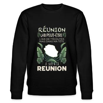 La Réunion - Sweat bio CHANGER Stanley/Stella Unisexe - noir - Devant - Nik (191cm) & Marisol (170cm)