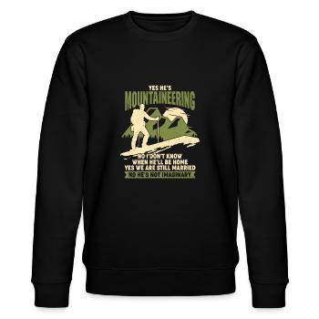 Mountaineering Mountaineer Wife Couple Gift - Stanley/Stella CHANGER Unisex Organic Sweatshirt - black - Front - Nik (191cm) & Marisol (170cm)