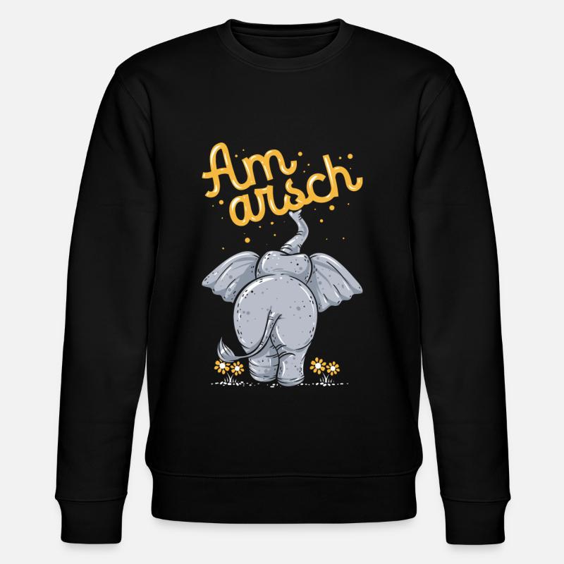 Elefant - Stanley/Stella Unisex Bio-Sweatshirt CHANGER  - Schwarz