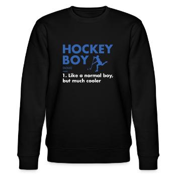 Sport Boy Definition Hockey - Stanley/Stella CHANGER Unisex Organic Sweatshirt - black - Front - Nik (191cm) & Marisol (170cm)