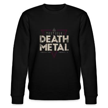 Testicle Death Metal Vintage - Stanley/Stella CHANGER Unisex Organic Sweatshirt - black - Front - Nik (191cm) & Marisol (170cm)