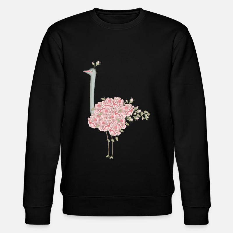 Roses autruche (b) - Sweat bio CHANGER Stanley/Stella Unisexe - noir