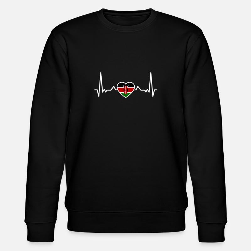Kenya Heartbeat Drapeau kenyan Kenyan - Sweat bio CHANGER Stanley/Stella Unisexe - noir