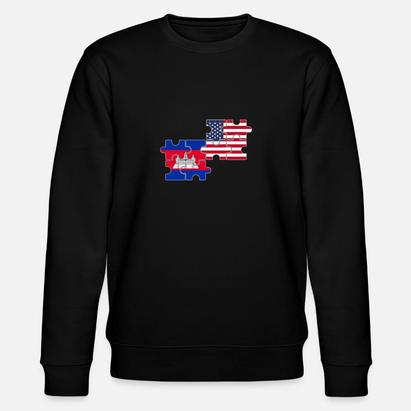 Cambodge USA drapeau cambodgien - Sweat bio CHANGER Stanley/Stella Unisexe - noir
