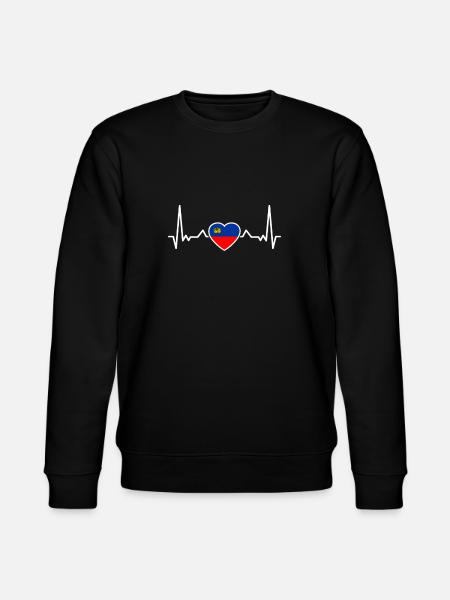 Liechtenstein Heartbeat Liechtenstein Flag - Stanley/Stella CHANGER Unisex Organic Sweatshirt - black