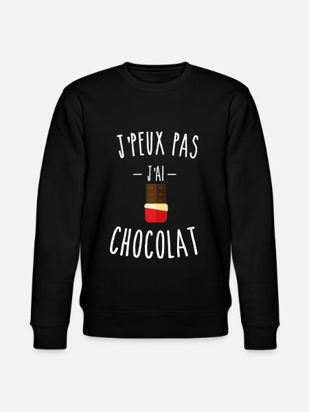 je peux pas j'ai chocolat - tablette - chocolat - Sweat bio CHANGER Stanley/Stella Unisexe - noir