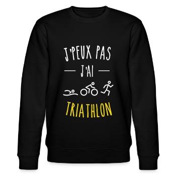 j peux pas j ai triathlon jaune sport humour - Sweat bio CHANGER Stanley/Stella Unisexe - noir - Devant - Nik (191cm) & Marisol (170cm)
