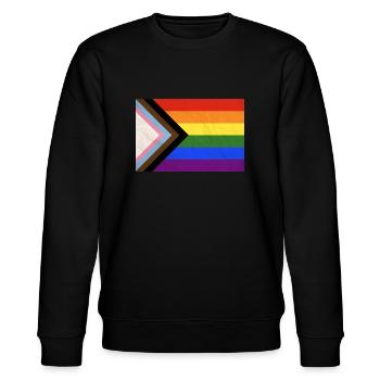 Progress Flag - Stanley/Stella CHANGER Unisex Organic Sweatshirt - black - Front - Nik (191cm) & Marisol (170cm)
