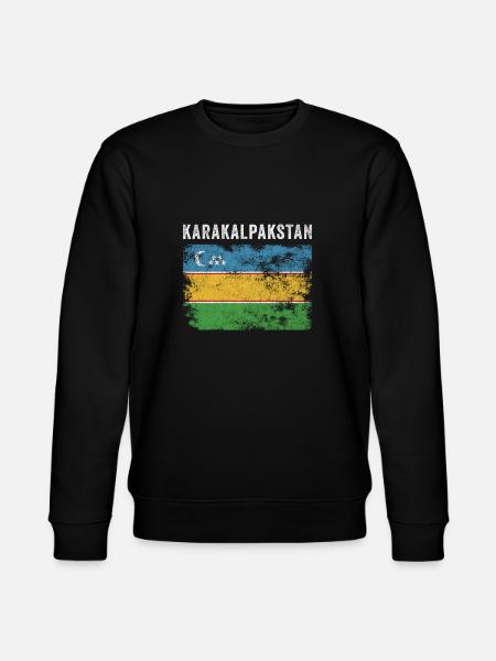 Karakalpakstan Flag Distressed - Stanley/Stella CHANGER Unisex Organic Sweatshirt - black