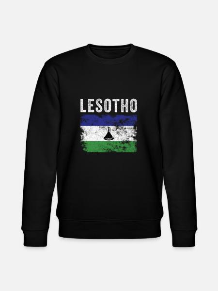 Lesotho Flag Distressed - Basotho Flag - Stanley/Stella CHANGER Unisex Organic Sweatshirt - black