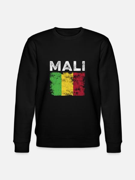 Mali Flag Distressed - Malian Flag - Stanley/Stella CHANGER Unisex Organic Sweatshirt - black