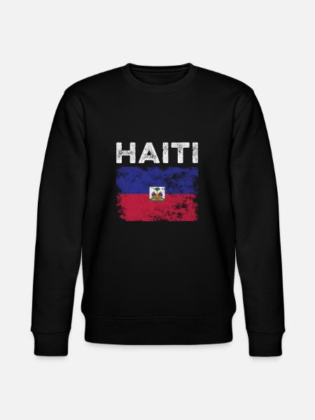 Haiti Flag Distressed - Haitian Flag - Stanley/Stella CHANGER Unisex Organic Sweatshirt - black