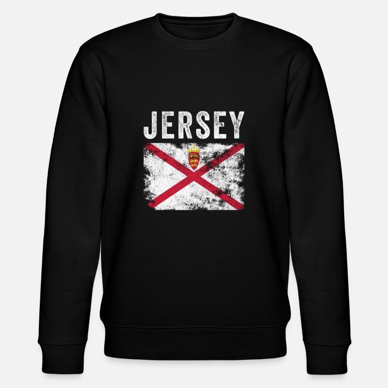 Jersey Flag Distressed - Jersey Flag - Stanley/Stella Unisex Bio-Sweatshirt CHANGER  - Schwarz