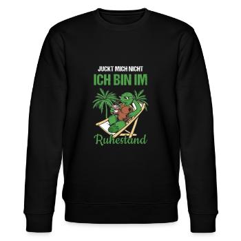 Juckt Mich Nicht Ich Bin Im Ruhestand Rente - Stanley/Stella Unisex Bio-Sweatshirt CHANGER  - Schwarz - Vorne - Nik (191cm) & Marisol (170cm)