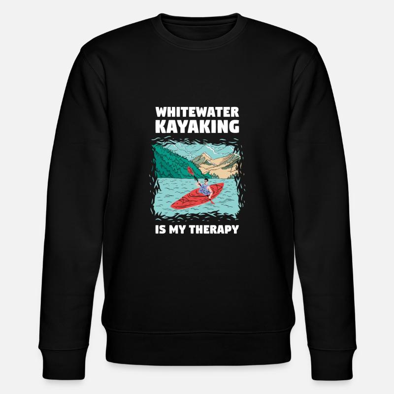 Whitewater Kayaking Is My Therapy - Stanley/Stella CHANGER Unisex Organic Sweatshirt - black