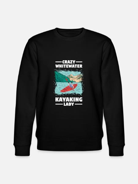 Crazy Whitewater Kayaking Lady - Stanley/Stella CHANGER Unisex Organic Sweatshirt - black