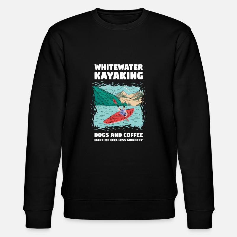Whitewater Kayaking Dogs & Coffee - Stanley/Stella Unisex Bio-Sweatshirt CHANGER - Schwarz