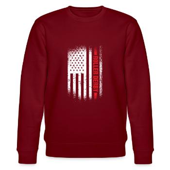 Sport Us Flag Roller Derby - Stanley/Stella Unisex Bio-Sweatshirt CHANGER  - Burgunderrot - Vorne - Nik (191cm) & Marisol (170cm)