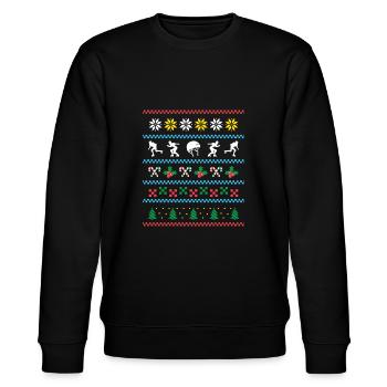 Sport X-Mas Christmas Roller Derby - Stanley/Stella Unisex Bio-Sweatshirt CHANGER  - Schwarz - Vorne - Nik (191cm) & Marisol (170cm)