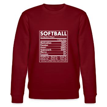 Sport Nutrition Softball - Stanley/Stella Unisex Bio-Sweatshirt CHANGER  - Burgunderrot - Vorne - Nik (191cm) & Marisol (170cm)