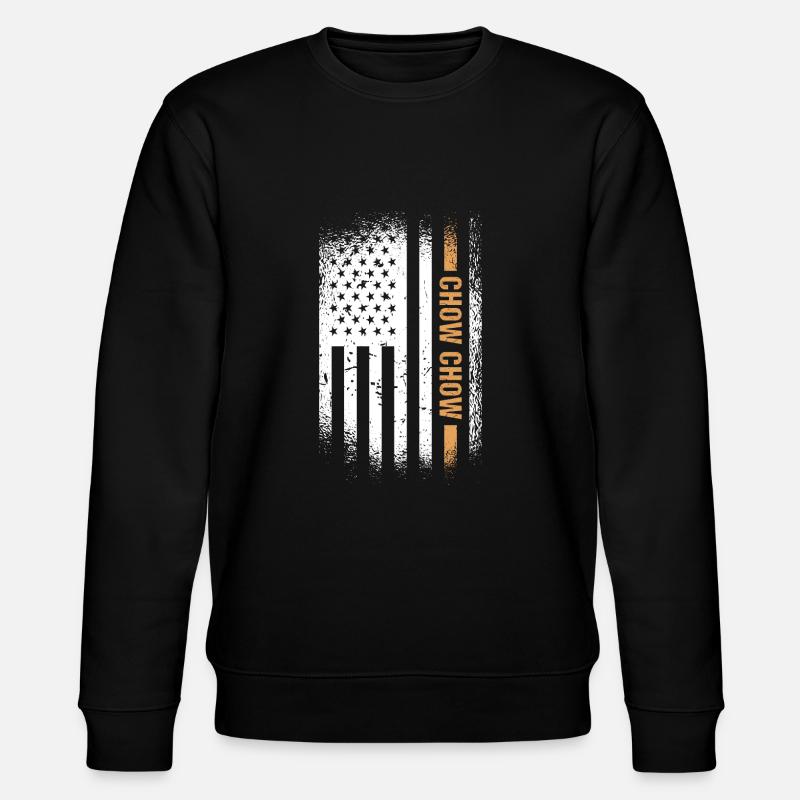 Chow Chow Us Flag - Stanley/Stella CHANGER Unisex Organic Sweatshirt - black
