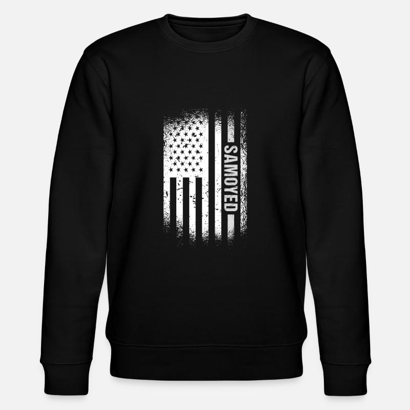 Samoyed Us Flag - Stanley/Stella CHANGER Unisex Organic Sweatshirt - black