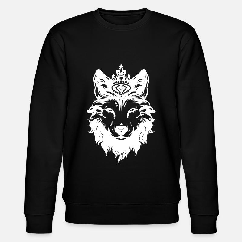 Wolf Crown Head King - Stanley/Stella CHANGER Unisex Organic Sweatshirt - black