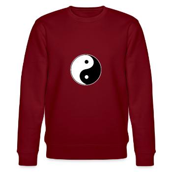 yin yang - Stanley/Stella Unisex Bio-Sweatshirt CHANGER  - Burgunderrot - Vorne - Nik (191cm) & Marisol (170cm)