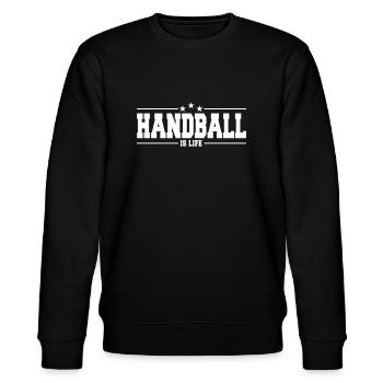 handball is life 1 - Stanley/Stella CHANGER Unisex Organic Sweatshirt - black - Front - Nik (191cm) & Marisol (170cm)