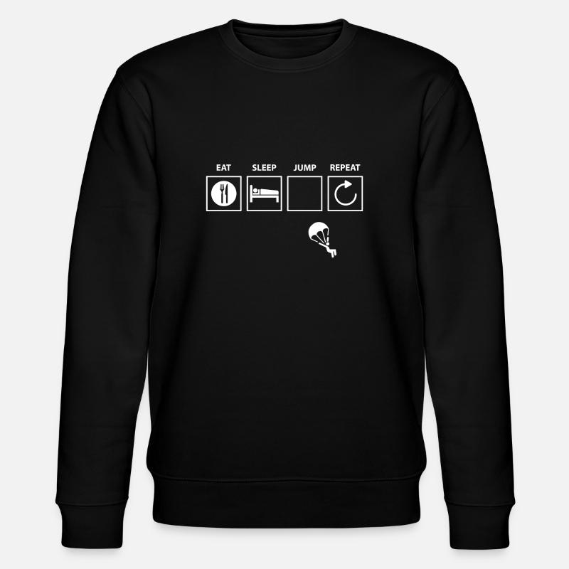 Skydiving Shirt & Parachute Gift - Stanley/Stella CHANGER Unisex Organic Sweatshirt - black