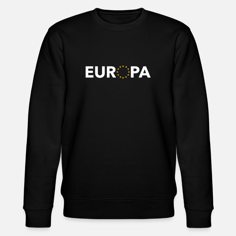 Europa mit Sternen - Stanley/Stella Unisex Bio-Sweatshirt CHANGER - Schwarz