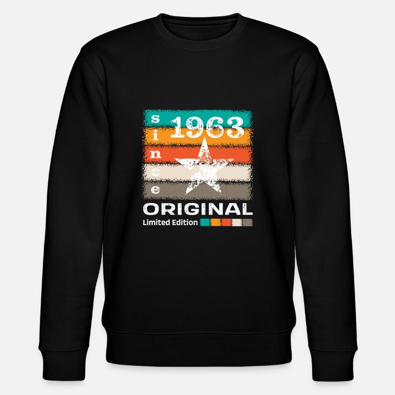 Born 1963 Retro - Stanley/Stella CHANGER Unisex Organic Sweatshirt - black